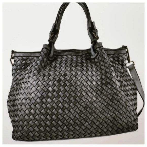 European Soft Braided Leather Most Fabulous Tote Bag Cross Body From Budapest - Picture 12 of 12